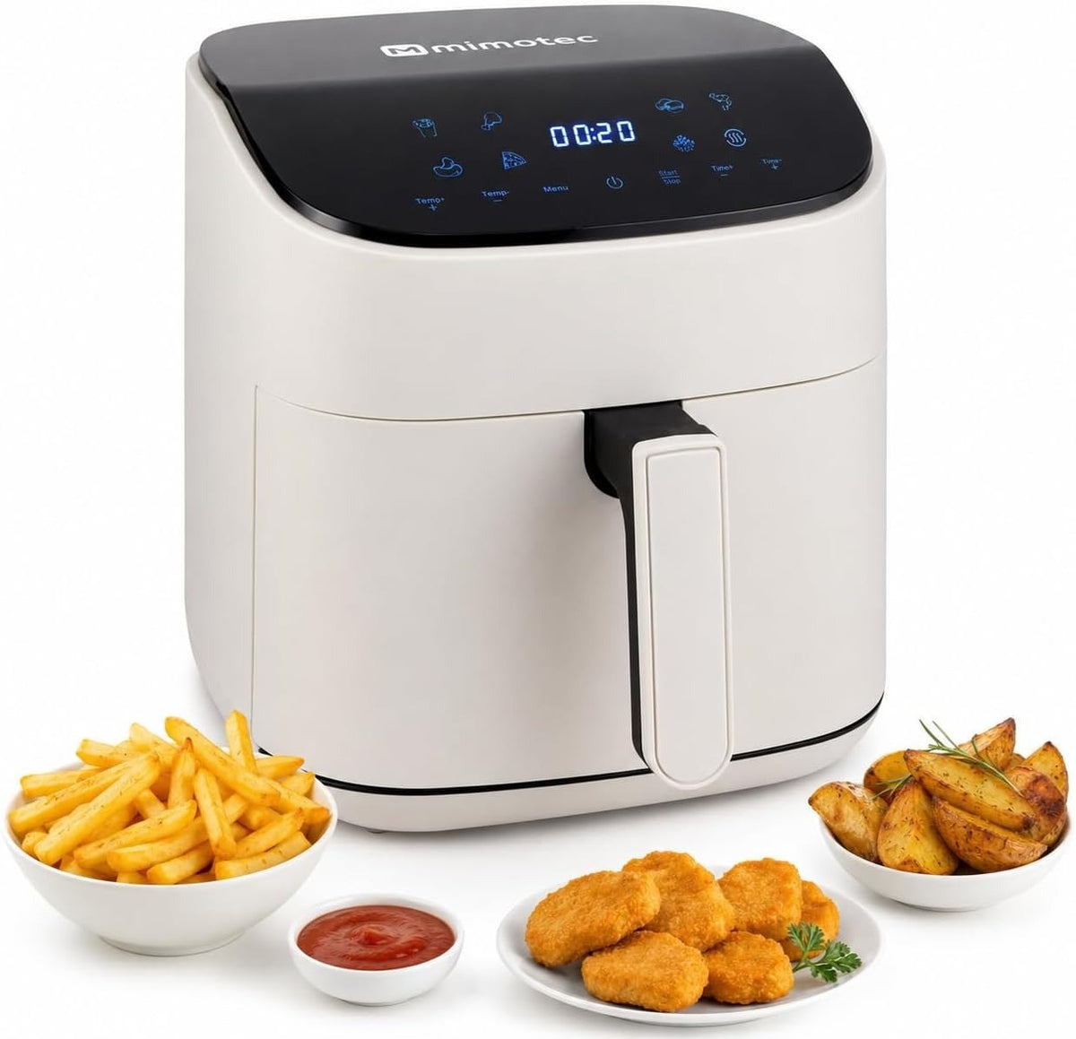 Freidora de aire digital 6,5 L color crema