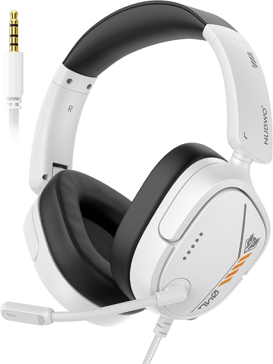 Cascos gaming blancos con micrófono