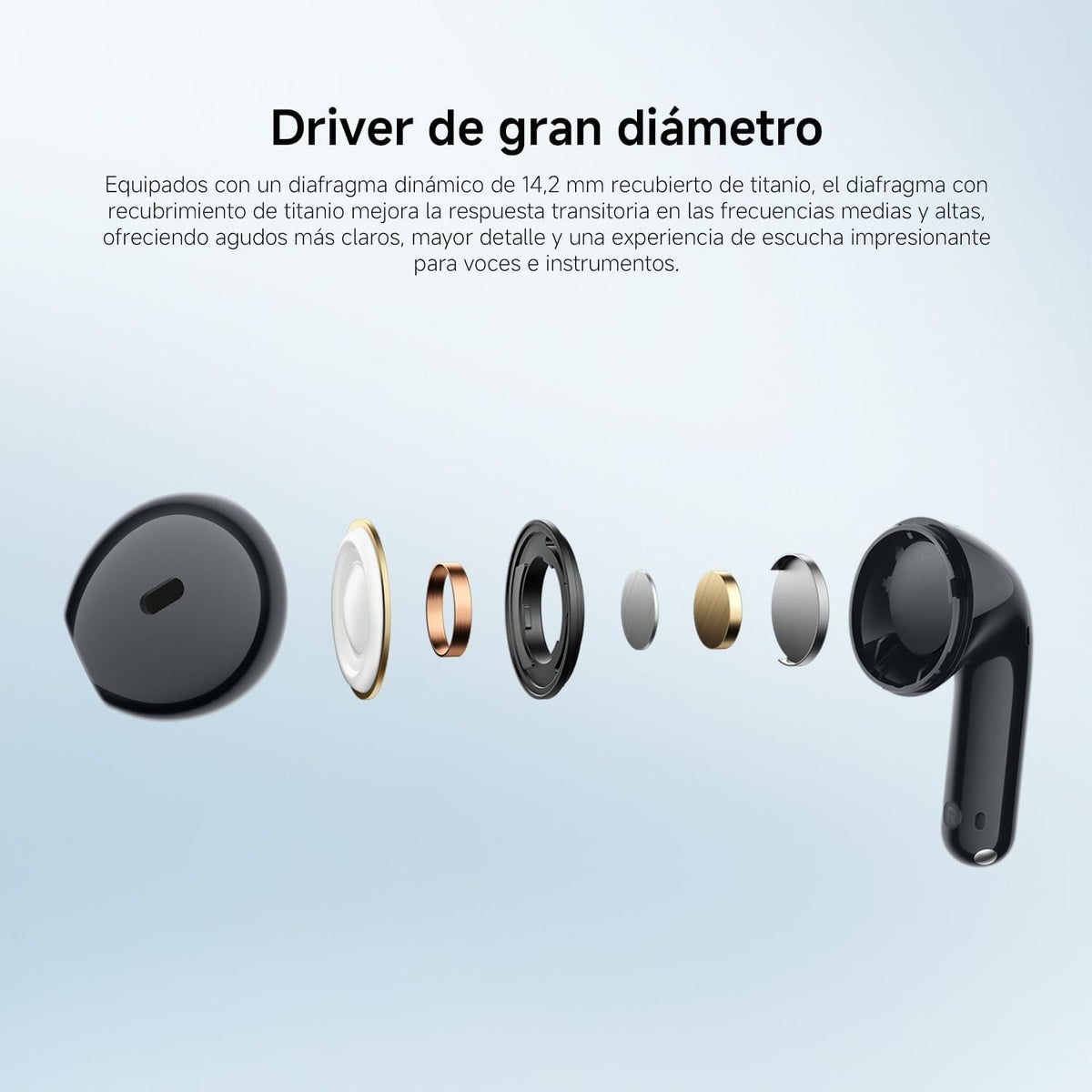 Driver de gran diámetro de los auriculares