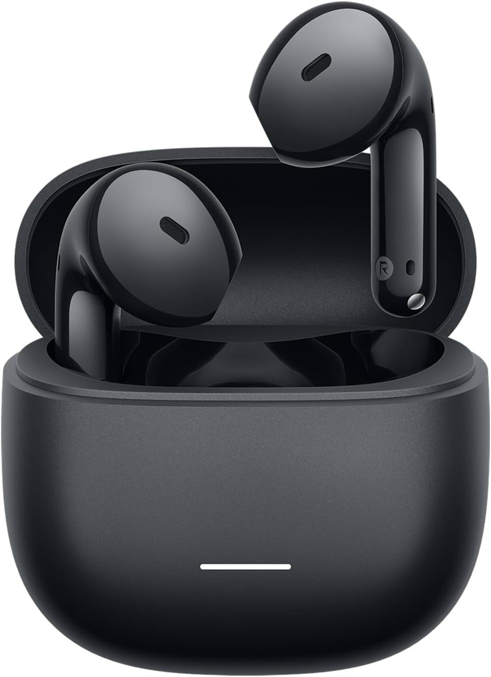 Auriculares inalámbricos negros con estuche de carga